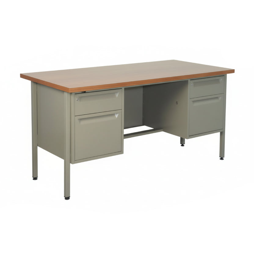 Escritorio metálico 150 cm con cubierta en melanina